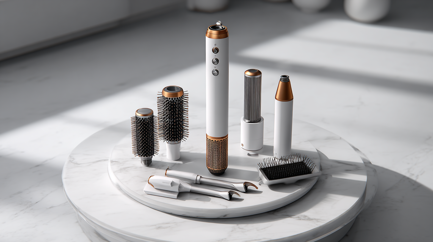 Общий вид стайлера Dyson Airwrap Complete с насадками