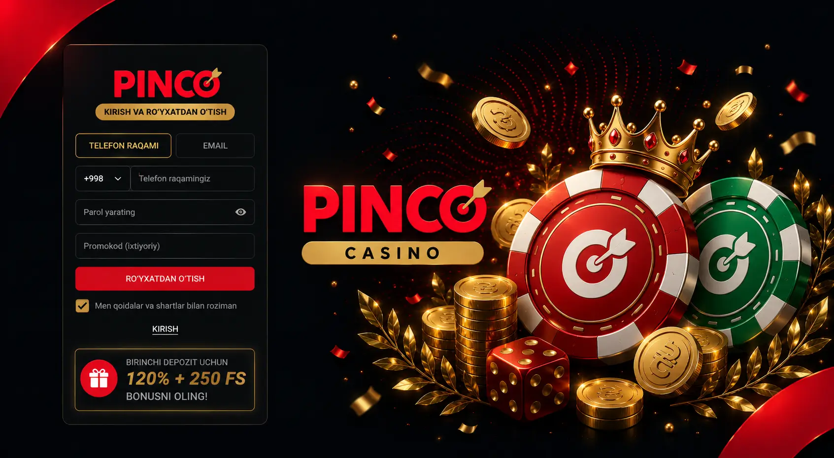 Pinco kirish